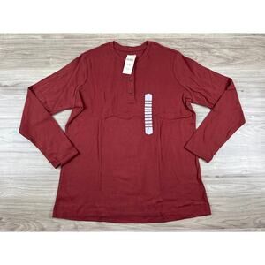 Duluth Trading Co. Women’s Longtail T Long Sleeve Henley‎ Rust Red XL
